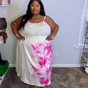 BloomChic Elegant Beige and Pink Floral Dress Size 28